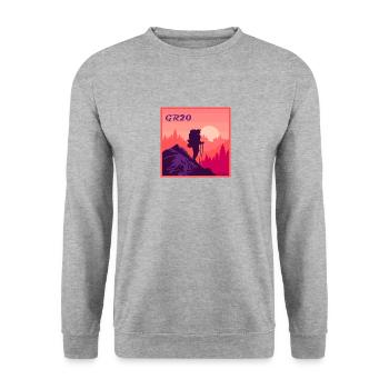 GR20 Grande Randonnée Corse trekking marche - Sweat-shirt Unisexe - gris chiné - Devant - Alina (178cm) & Michal (187cm)