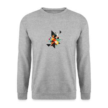 Motif géométrique cool des années 80 - Sweat-shirt Unisexe - gris chiné - Devant - Alina (178cm) & Michal (187cm)