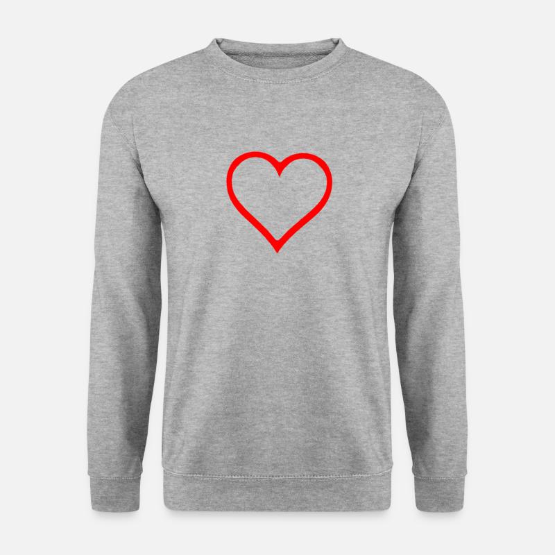 Herz - Unisex Pullover - Weißgrau meliert
