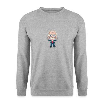 Feel The Bern, Bernie Sanders 2020 Cartoon design - Unisex Sweatshirt - salt & pepper - Front - Alina (178cm) & Michal (187cm)