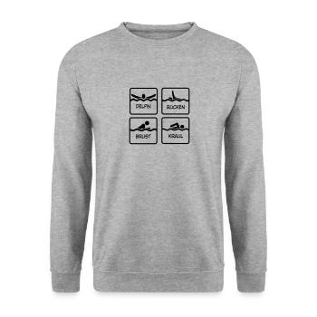 schwimmen - Unisex Pullover - Weißgrau meliert - Vorne - Alina (178cm) & Michal (187cm)