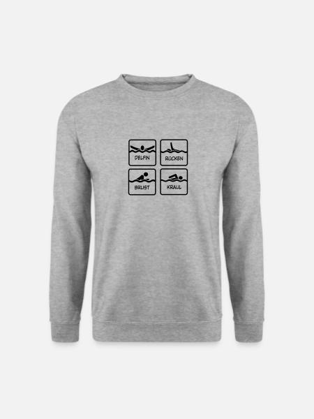 schwimmen - Unisex Pullover - Weißgrau meliert