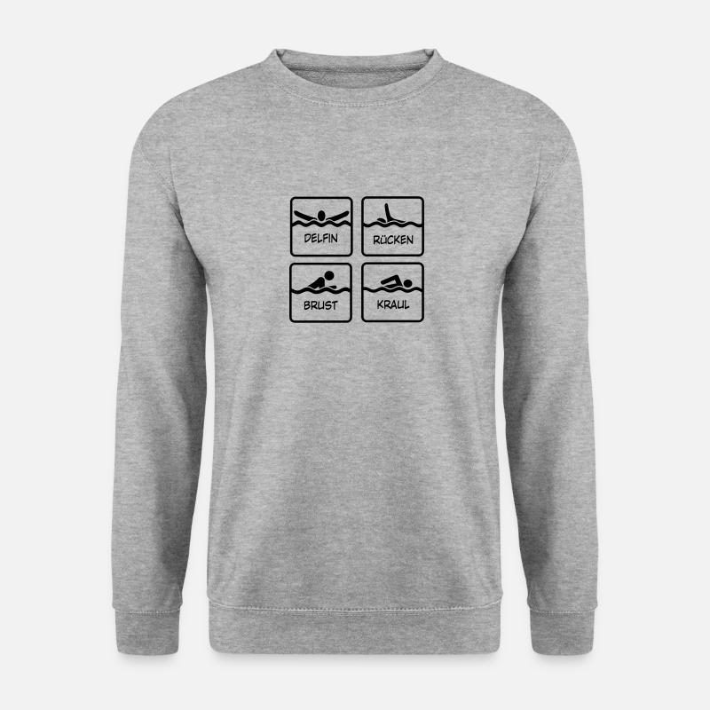 schwimmen - Unisex Pullover - Weißgrau meliert