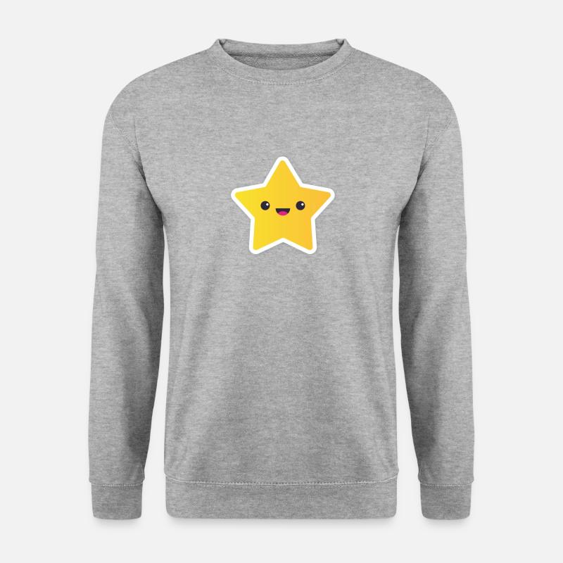Stern - Unisex Pullover - Weißgrau meliert