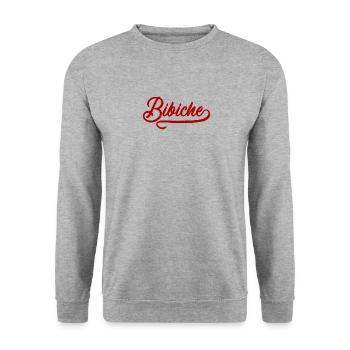 Bibiche vintage - Sweat-shirt Unisexe - gris chiné - Devant - Alina (178cm) & Michal (187cm)