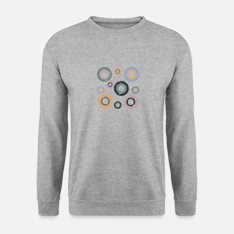 Kreise retro - Unisex Pullover - Weißgrau meliert
