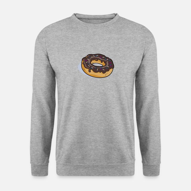 Schokolade Donut - Unisex Pullover - Weißgrau meliert