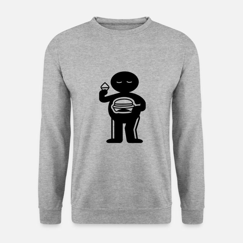 Burger Essen - Unisex Pullover - Weißgrau meliert