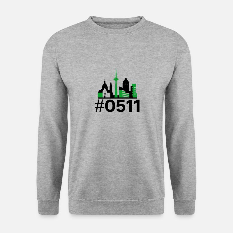Hannover Skyline Geometric – 0511 Edition - Unisex Pullover - Weißgrau meliert