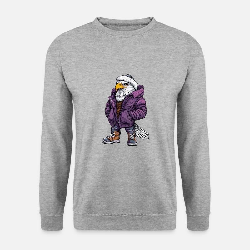 Adler Lustig Winter - Unisex Pullover - Weißgrau meliert