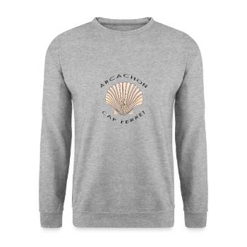 shell - Unisex Sweatshirt - salt & pepper - Front - Alina (178cm) & Michal (187cm)