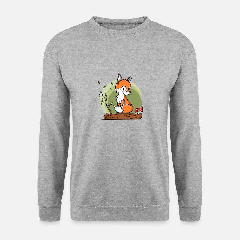 Fuchs im Herbst - Unisex Pullover - Weißgrau meliert