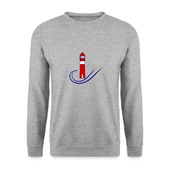 lighthouse. sea. OCEAN, OCEAN. nature. holiday. journey - Unisex Sweatshirt - salt & pepper - Front - Alina (178cm) & Michal (187cm)