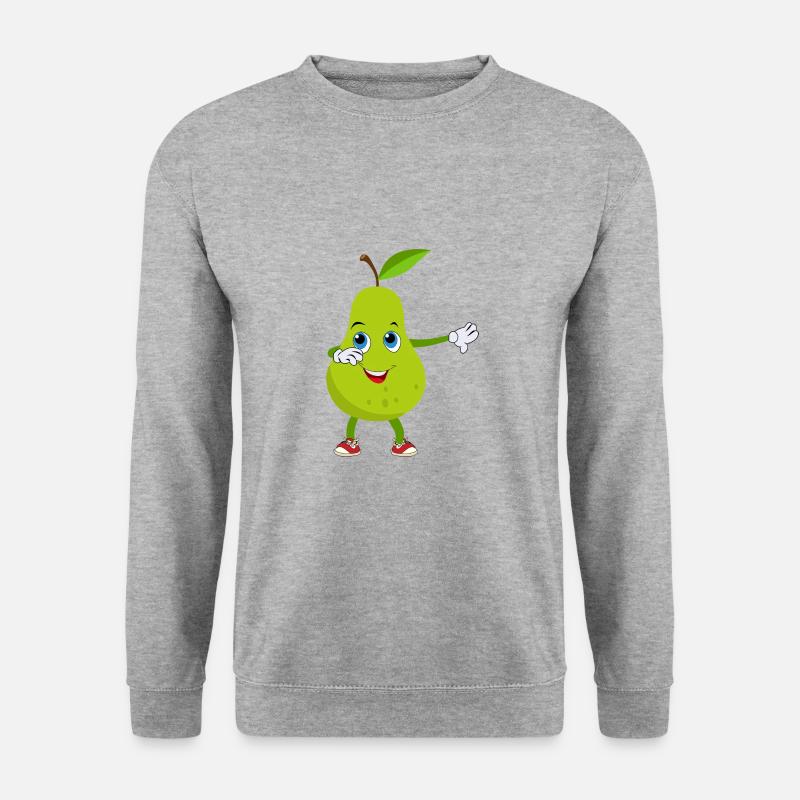 Birne Dabbing Obst Frucht - Unisex Pullover - Weißgrau meliert