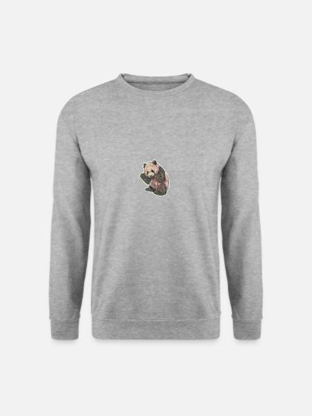 Giant Panda Panda Bear Eating Watercolour Art - Unisex Sweatshirt - salt & pepper