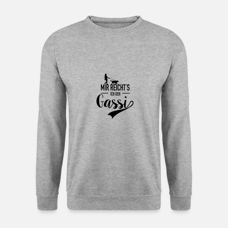 mir reichts ich geh gassi - Unisex Pullover - Weißgrau meliert