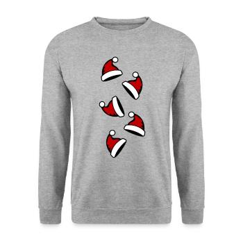 Bonnet de Noël chapeau de père Noël - Sweat-shirt Unisexe - gris chiné - Devant - Alina (178cm) & Michal (187cm)