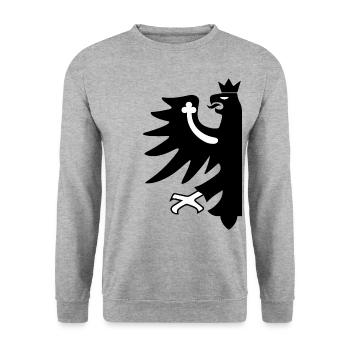 Tirol - Unisex Pullover - Weißgrau meliert - Vorne - Alina (178cm) & Michal (187cm)