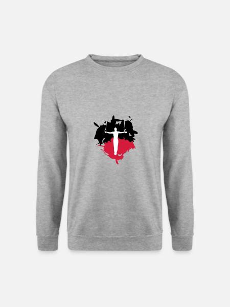 Turnen, Turner und Farb - Splash - Unisex Pullover - Weißgrau meliert