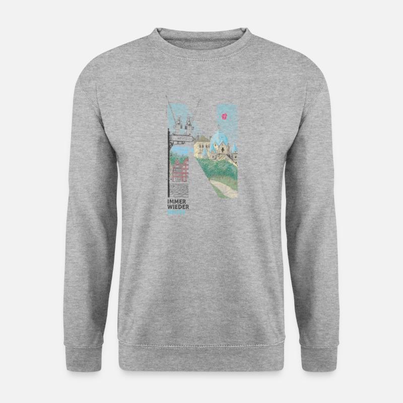 Immer wieder Neuss - Unisex Pullover - Weißgrau meliert