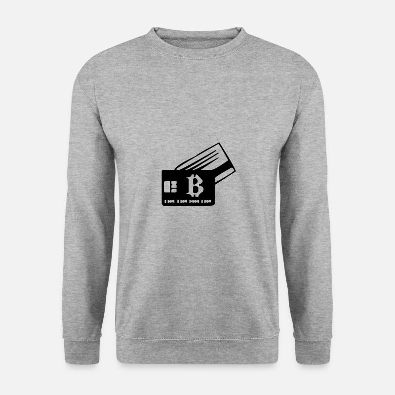 Bitcoin-Karte - Unisex Pullover - Weißgrau meliert