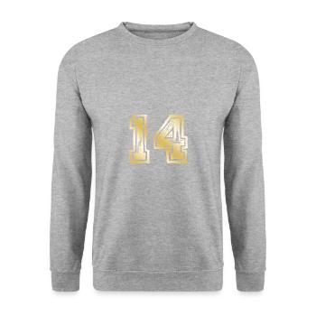 14 Nombre d’or - Sweat-shirt Unisexe - gris chiné - Devant - Alina (178cm) & Michal (187cm)