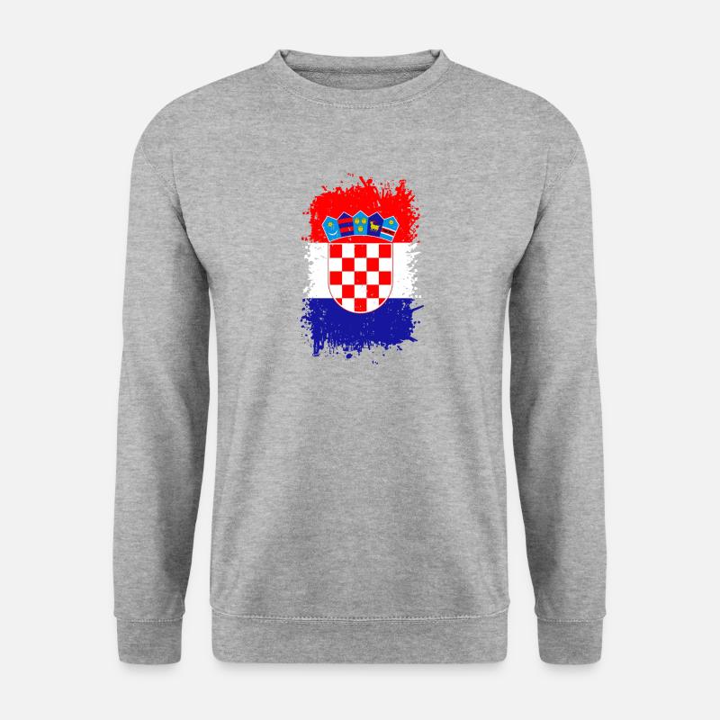 Kroatien - Unisex Pullover - Weißgrau meliert