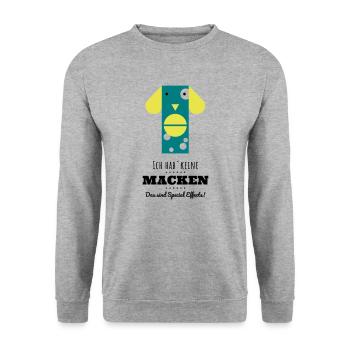 Tommy-hat-keine-Macken - Unisex Pullover - Weißgrau meliert - Vorne - Alina (178cm) & Michal (187cm)