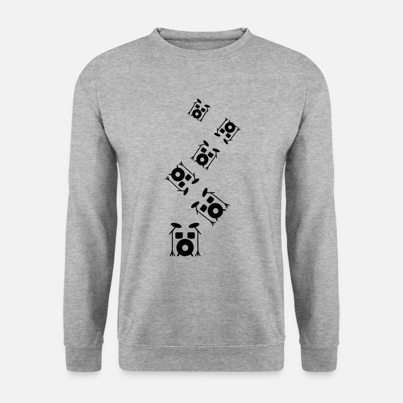 Schlagzeug - Unisex Pullover - Weißgrau meliert