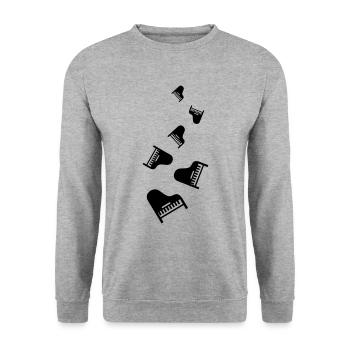 Piano Instrument - Unisex Sweatshirt - salt & pepper - Front - Alina (178cm) & Michal (187cm)