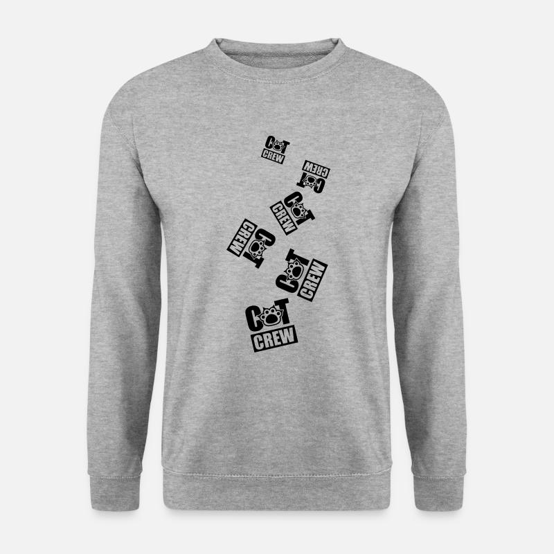 Cat Crew - Unisex Pullover - Weißgrau meliert