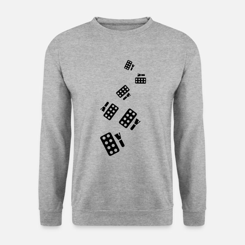 Make Up Kosmetik Icon - Unisex Pullover - Weißgrau meliert