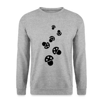 Symbole des champignons - Sweat-shirt Unisexe - gris chiné - Devant - Alina (178cm) & Michal (187cm)