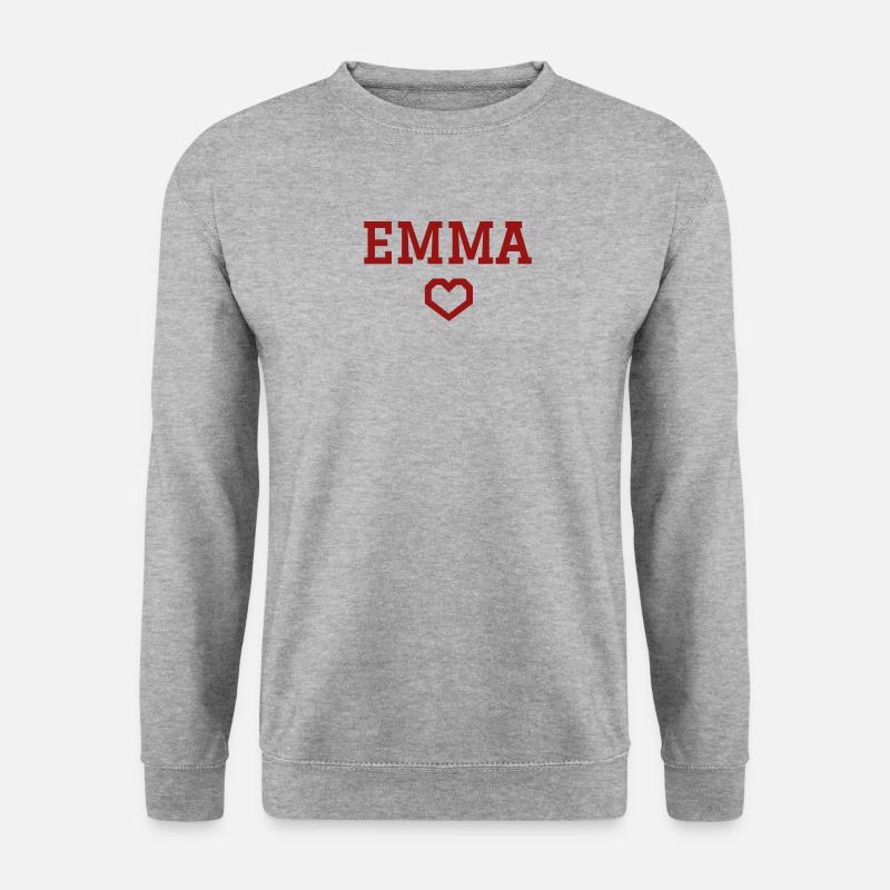 Emma Herz - Unisex Pullover - Weißgrau meliert