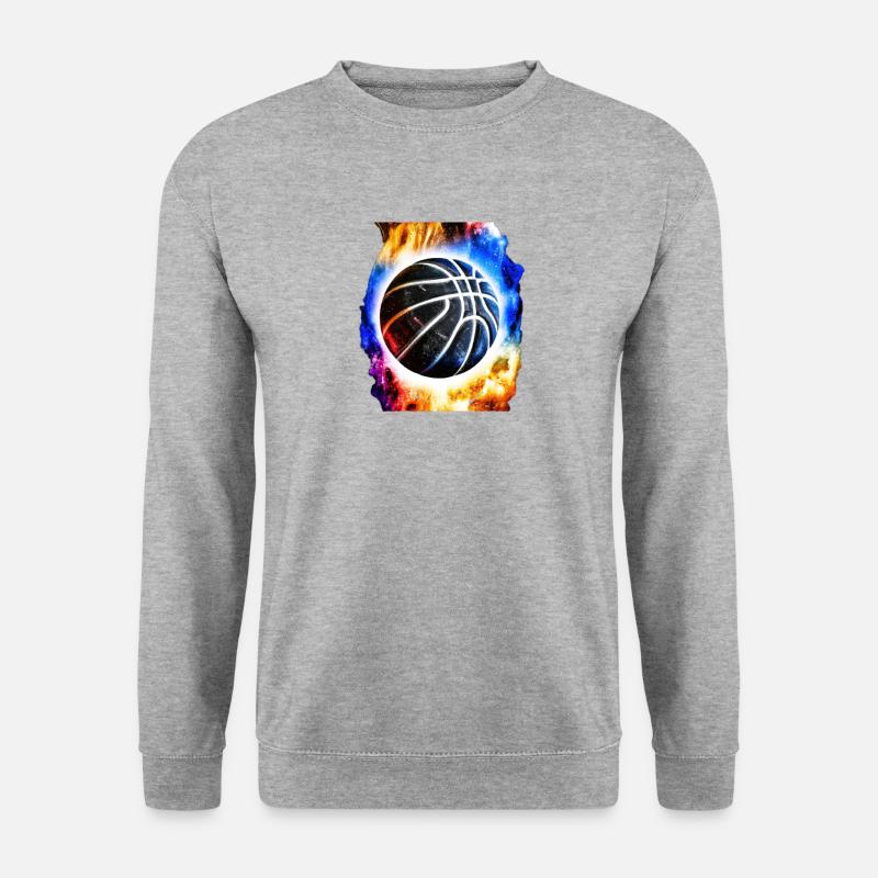 Kosmischer Basketball - Unisex Pullover - Weißgrau meliert