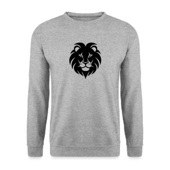 lion - Sweat-shirt Unisexe - gris chiné - Devant - Alina (178cm) & Michal (187cm)