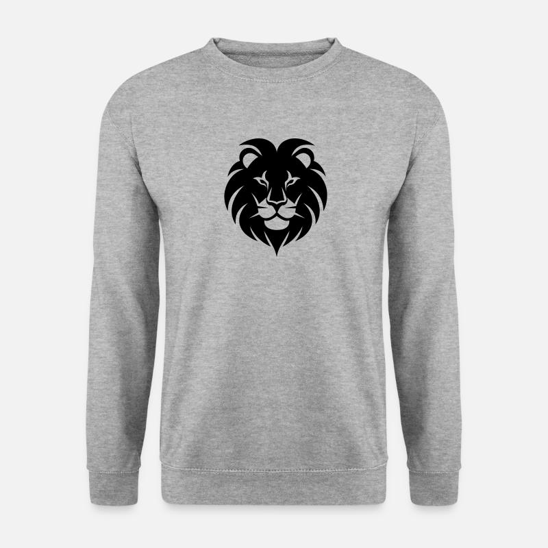 Löwe - Unisex Pullover - Weißgrau meliert