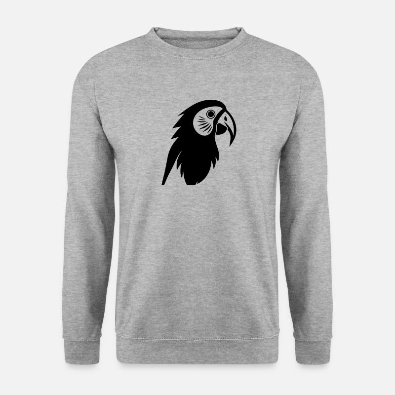 Papagei - Unisex Pullover - Weißgrau meliert