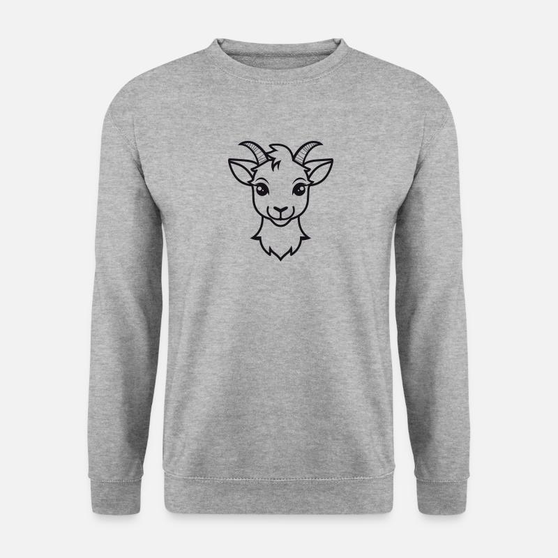 Hirschkuh - Unisex Pullover - Weißgrau meliert