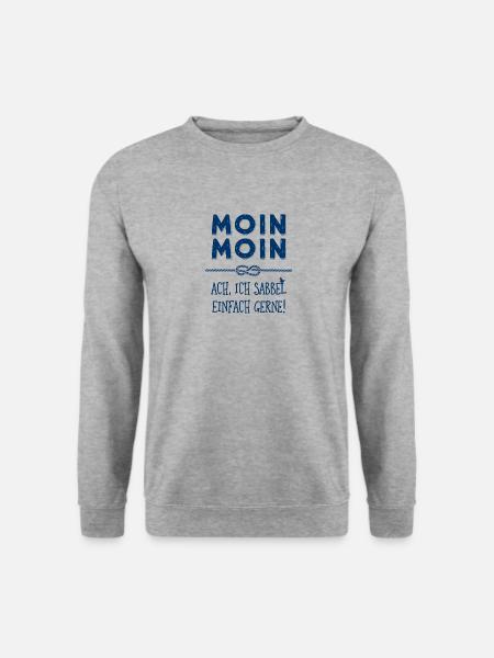 Moin Kapitän maritimer Schnack - Unisex Pullover - Weißgrau meliert