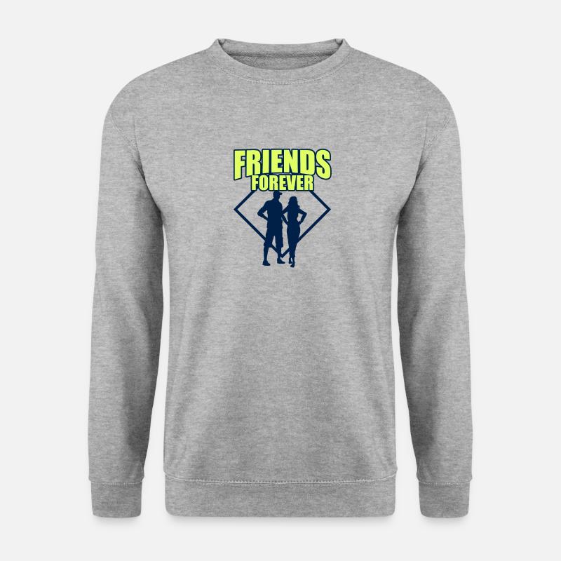 Freunde für immer - Unisex Pullover - Weißgrau meliert