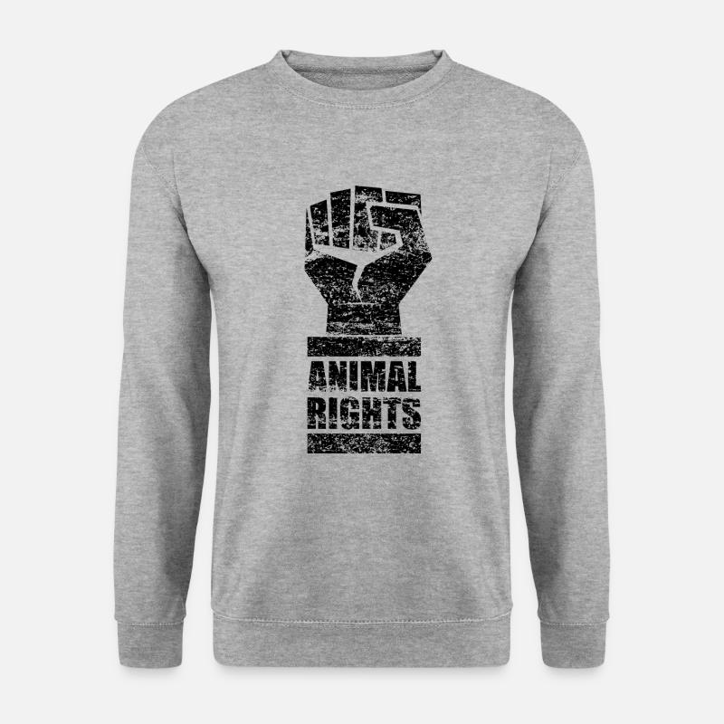 ANIMAL RIGHTS VEGAN VEGANER - Unisex Pullover - Weißgrau meliert