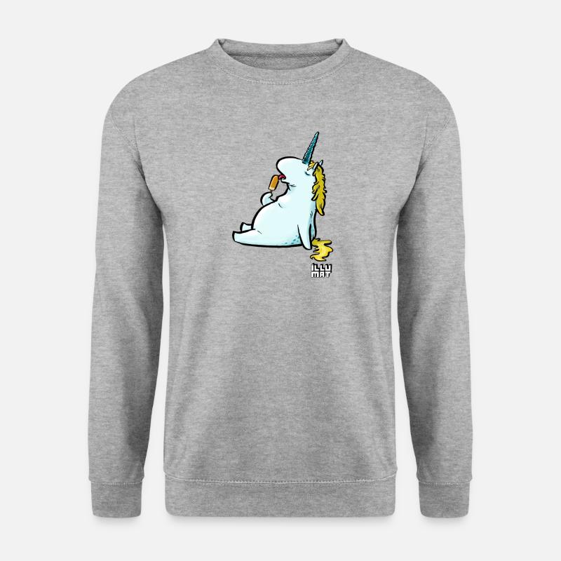 Eis Einhorn - Unisex Pullover - Weißgrau meliert
