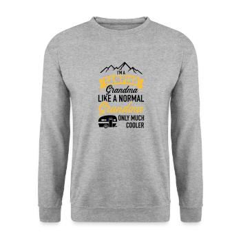Wohnwagen - Unisex Pullover - Weißgrau meliert - Vorne - Alina (178cm) & Michal (187cm)