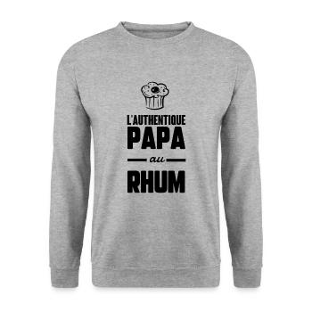 Papa au rhum - Sweat-shirt Unisexe - gris chiné - Devant - Alina (178cm) & Michal (187cm)