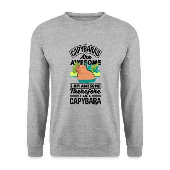 Capybara rongeur Capybara sont une citation impressionnante - Sweat-shirt Unisexe - gris chiné - Devant - Alina (178cm) & Michal (187cm)