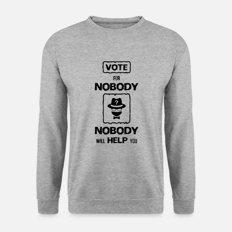 NO BODY, sprüche, help - Unisex Pullover - Weißgrau meliert