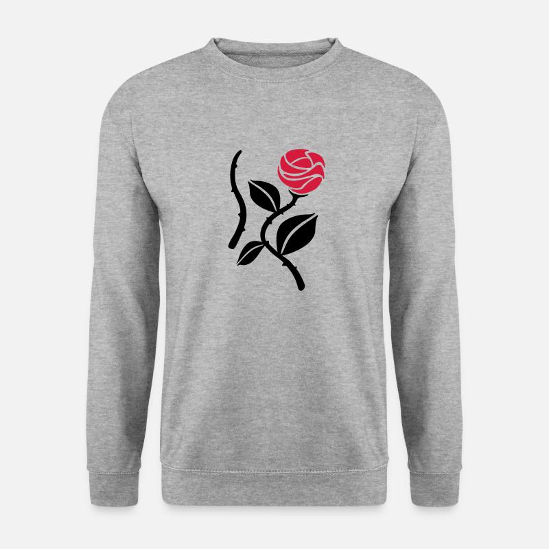 róże - Unisex Pullover - Weißgrau meliert