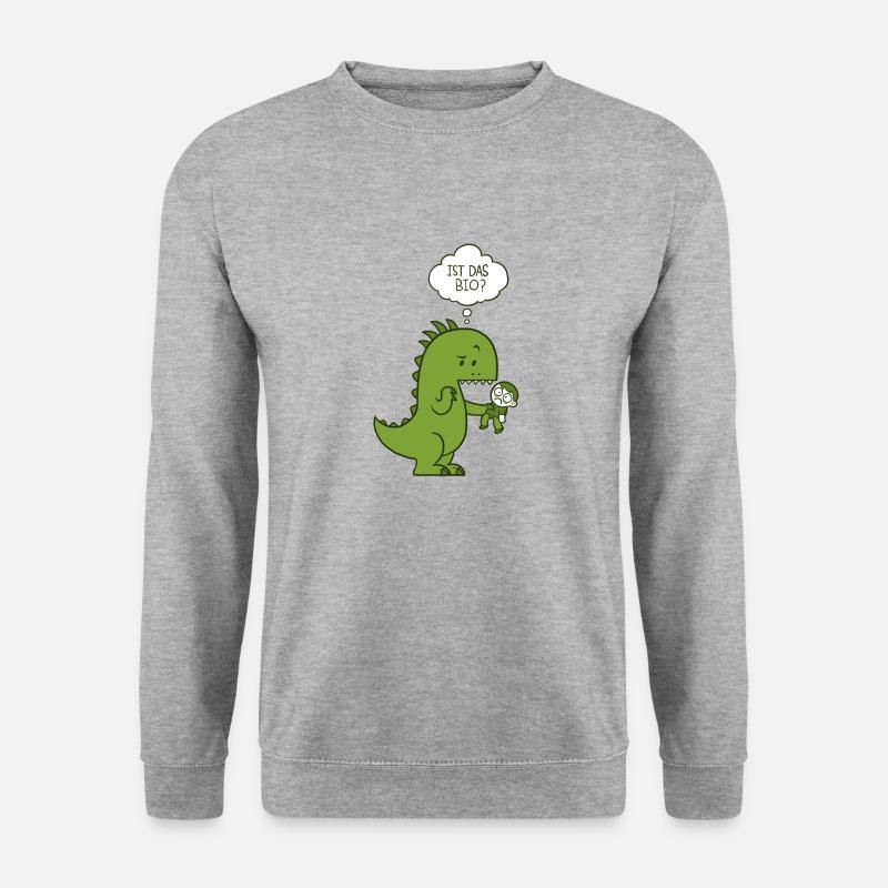 Bio-Dinosaurier - Unisex Pullover - Weißgrau meliert