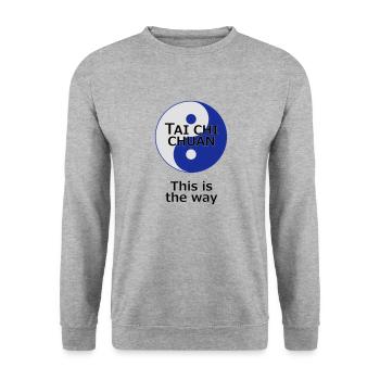 Tai Chi Chuan This is the way Yin Yang Taiji Vekto - Unisex Pullover - Weißgrau meliert - Vorne - Alina (178cm) & Michal (187cm)